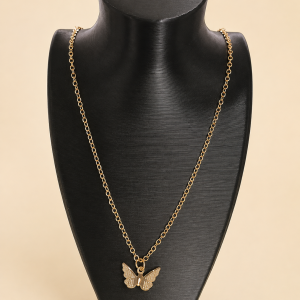 Nuevo Collar Minimalista Europeo y Americano, Collar con Colgante de Mariposa Pequea de Metal, Verstil, Estilo Influencer.