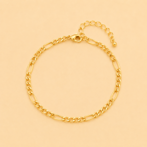 Pulsera chapada en oro de 18k al vaco, que no se desvanece, con mltiples estilos apilables, cadena de acero inoxidable tipo cuchilla y cadena cubana.