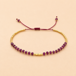 Pulsera de Latn Chapado en Oro de Moyamoya Jewelry, Apilable con Cuentas Miyuki y Varias Piedras Naturales para Aniversarios