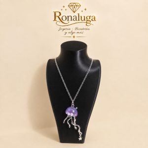 Cadena con dije de merluza, metal acero inoxidable