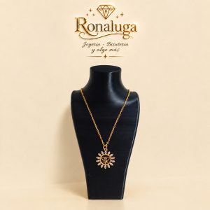 Cadena con dije Espíritu Santo, modelo 3, Baño de Oro Chino 18K